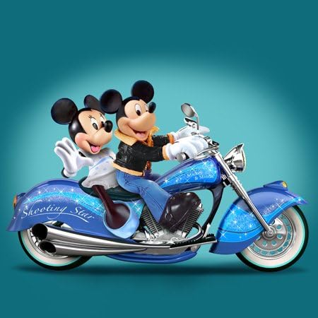 Amazon Com Bradford Exchange Disney Mickey Minnie Shooting Star Motorcycle Home Kitchen