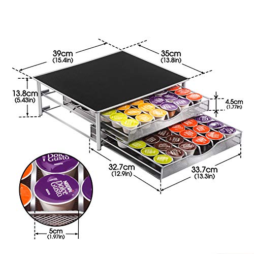 image for MASTERTOP Deluxe Double Layer Storage Drawer Holder for Dolce Gusto K 