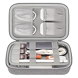 Elonbo Hard Travel Cords Organizer Universal Small Electronic Accessories Carrying Case for Chargers Cables MacBook Adapter Magic Mouse Apple Pencil USB Flash Disk Tech Portable Storage Bag, Grey