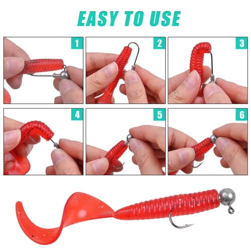Jigköpfe Angelhaken Set 30stk Gummifische Angeln Jighaken Bleikopf Haken Angelhaken Jighaken mit Round Jighead für… – Bild 5