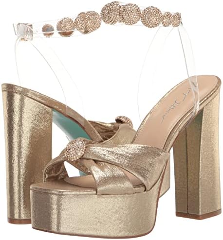 Betsey Johnson Women's Mason Heeled Sandal, Gold, 8 | Image 6