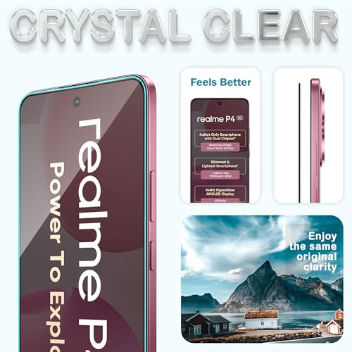 Image of ArmourPro Military Grade Gorilla Tempered Glass Compatible For Realme P4 (6.77 Inch) With Easy Installation Kit | Edge To Edge Full Screen Coverage | Black, Pack of 2