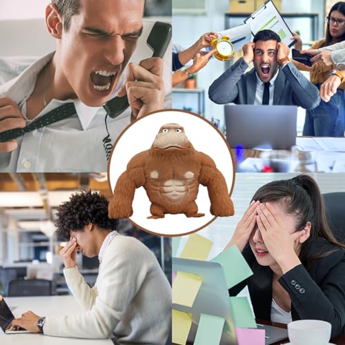 Gorilla Stressabbau Spielzeug, Gorilla Squeeze Toy, Squishy Monkey, Reizbarkeits Gorilla Spielzeug, braun Anti-Angst-Reizbarkeits-Gorilla-Spielzeug, Weich, Unterhaltung und Dekompression (Gorillas)