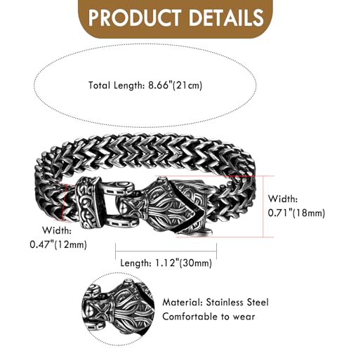 Pulsera Vikinga de Acero para Hombre con Cierre de Resorte miniatura 5