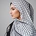 TECHPLUS Fashion Keffiyeh – Polyester Head Neck Scarf – Arab Shawl Scarf for Women Girls – Palestine Style and Flag (Black)