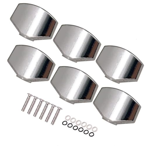 CCeCCe 6 Pack Guitar Tuning Pegs Knob Replacement Polished Chrome Guitar Machine Heads Knobs Grip Buttons for Guitar String Tuning Pegs Guitar Locking Tuner Electric or Acoustic Guitar Tuning Keys
