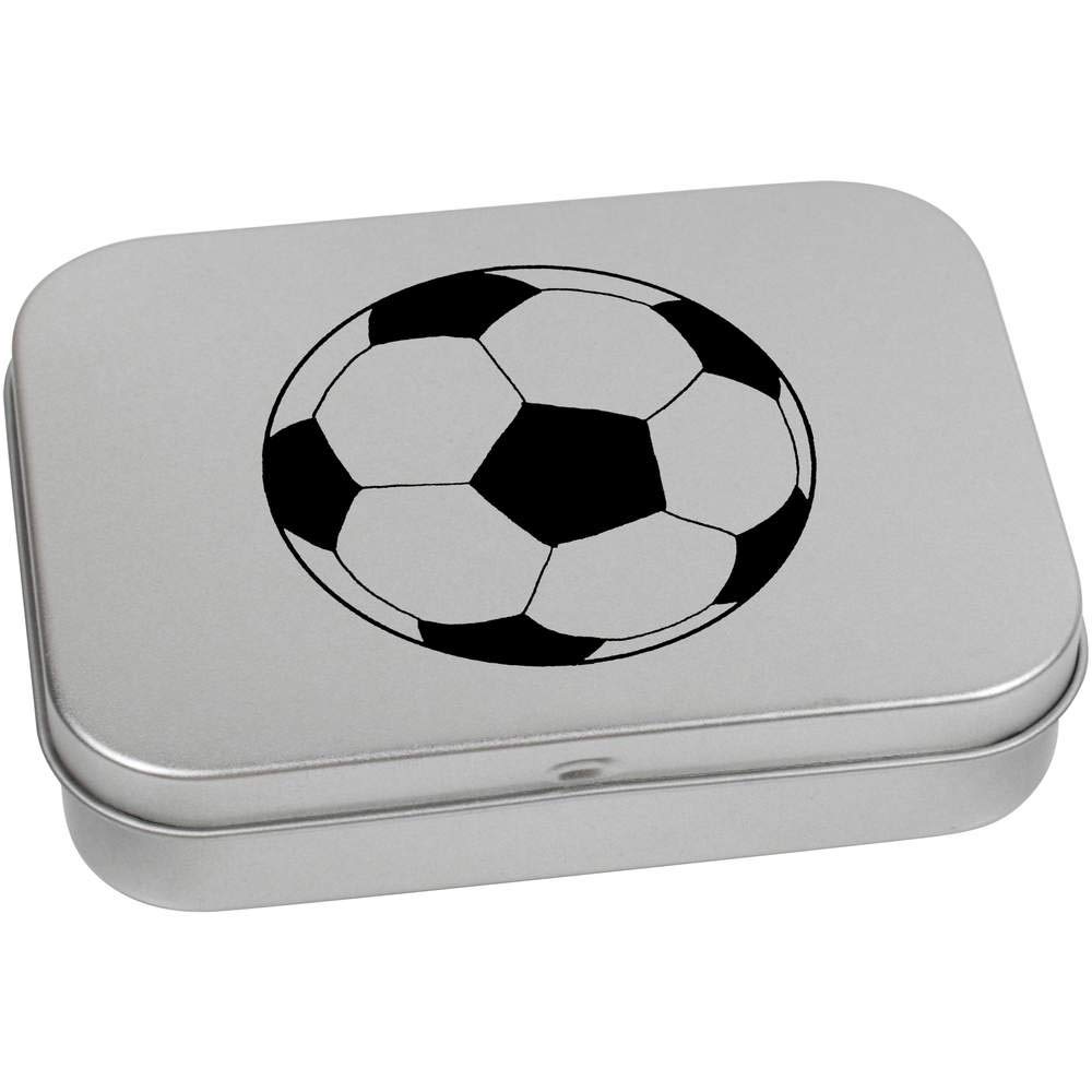 Azeeda 110mm 'Football' Metal Hinged Tin/Storage Box (TT00119040)