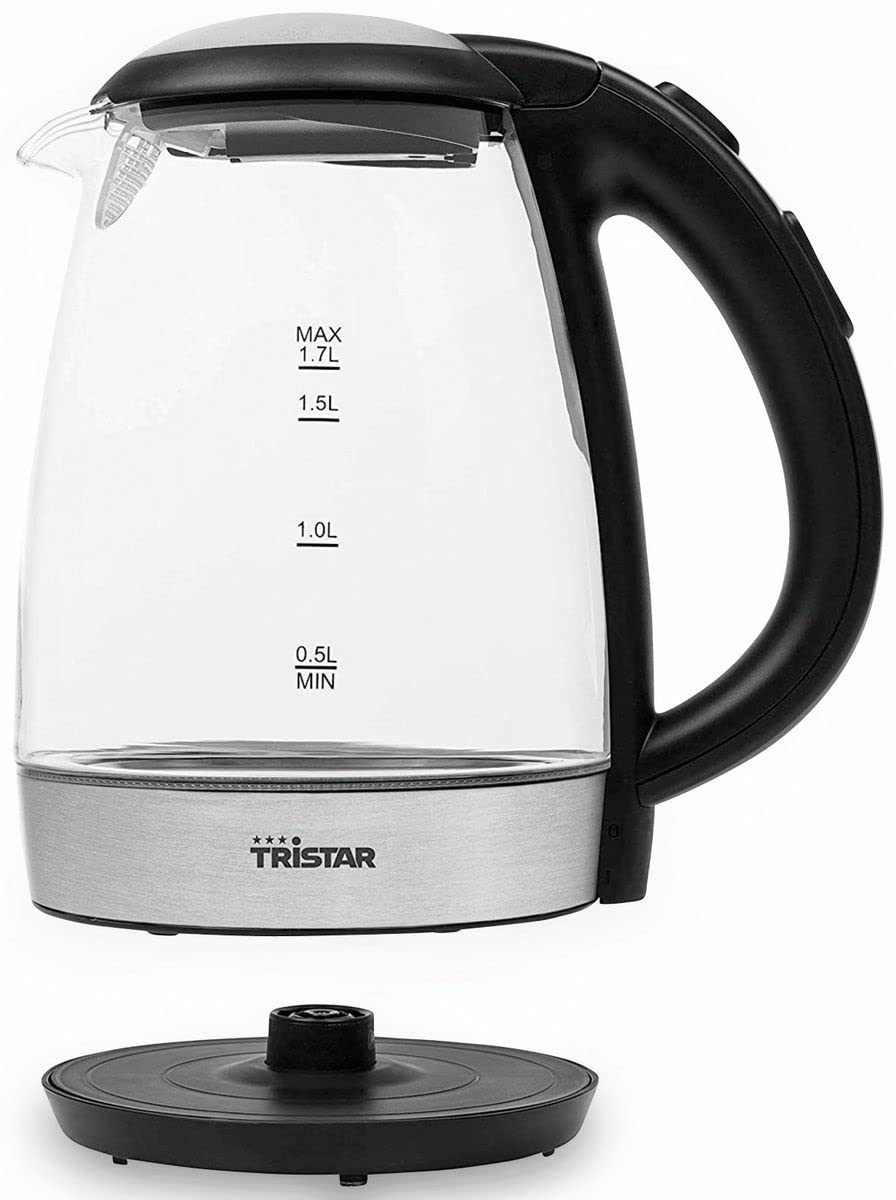 Tristar WK-3502 Bollitore, Vetro di Alta Qualità, 1,7 L, 2200 W, Nero
