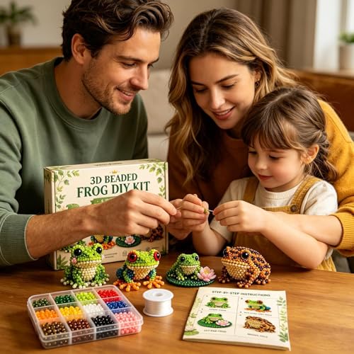 Kit para crear abalorios de rana DIY con 4 piezas de decoración 2