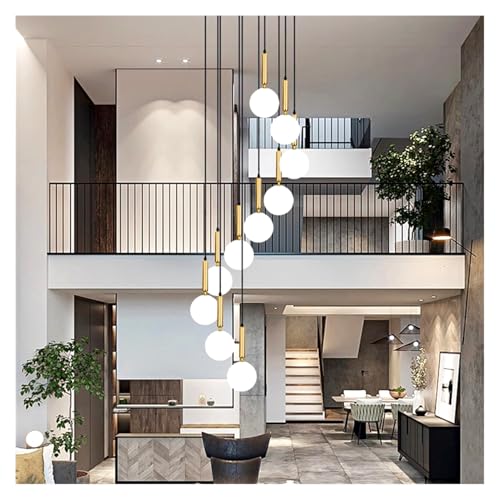 Éclairage d'escalier moderne à LED et suspension design or pour intérieur - 3