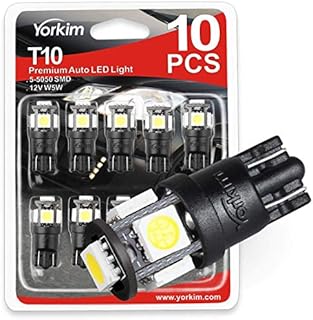 T10 LED Bulbs 6500K Xeron White Non Polarity 6th Generation, 194 Interior LED For Car Dome Map Door Marker License Plate Trunk lights 168 W5W 2825 Socket, Pack of 10