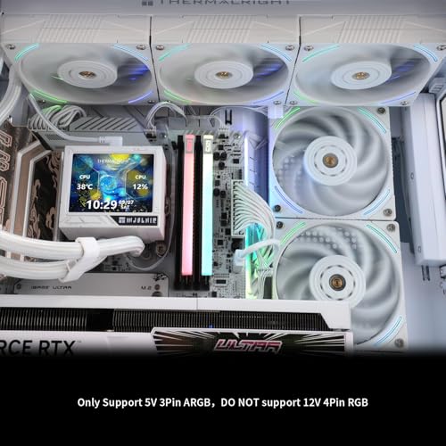 Thermalright Mjolnir Vision 360 ARGB White AIO CPU Liquid Cooler,IPS LCD Screen with 320 * 240 Resolution,for AM4/AM5 and LGA1700/1851,’3.5 inch’Magnet-Absorbent LCD Screen for Images - Image 6