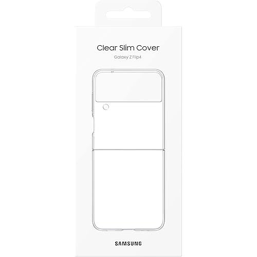 SAMSUNG Galaxy Z Flip4 Clear Slim Cover, Protective Phone Case with Finger Loop, Soft Surface, Durable Design, US Version, Transparent