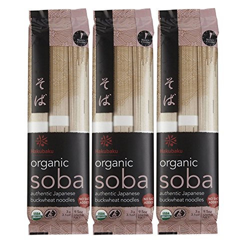 Hakubaku [ 3 Packs ] Organic Soba Noodles Japanese Buckwheat Noodles