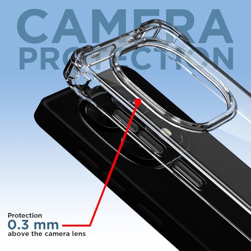 Image of Amazon Basics Back Cover for Redmi Note 15 Pro 5G PC + TPU Clear Transparent Raised Edges Shockproof Protective Phone Bumper Case (Transparent)