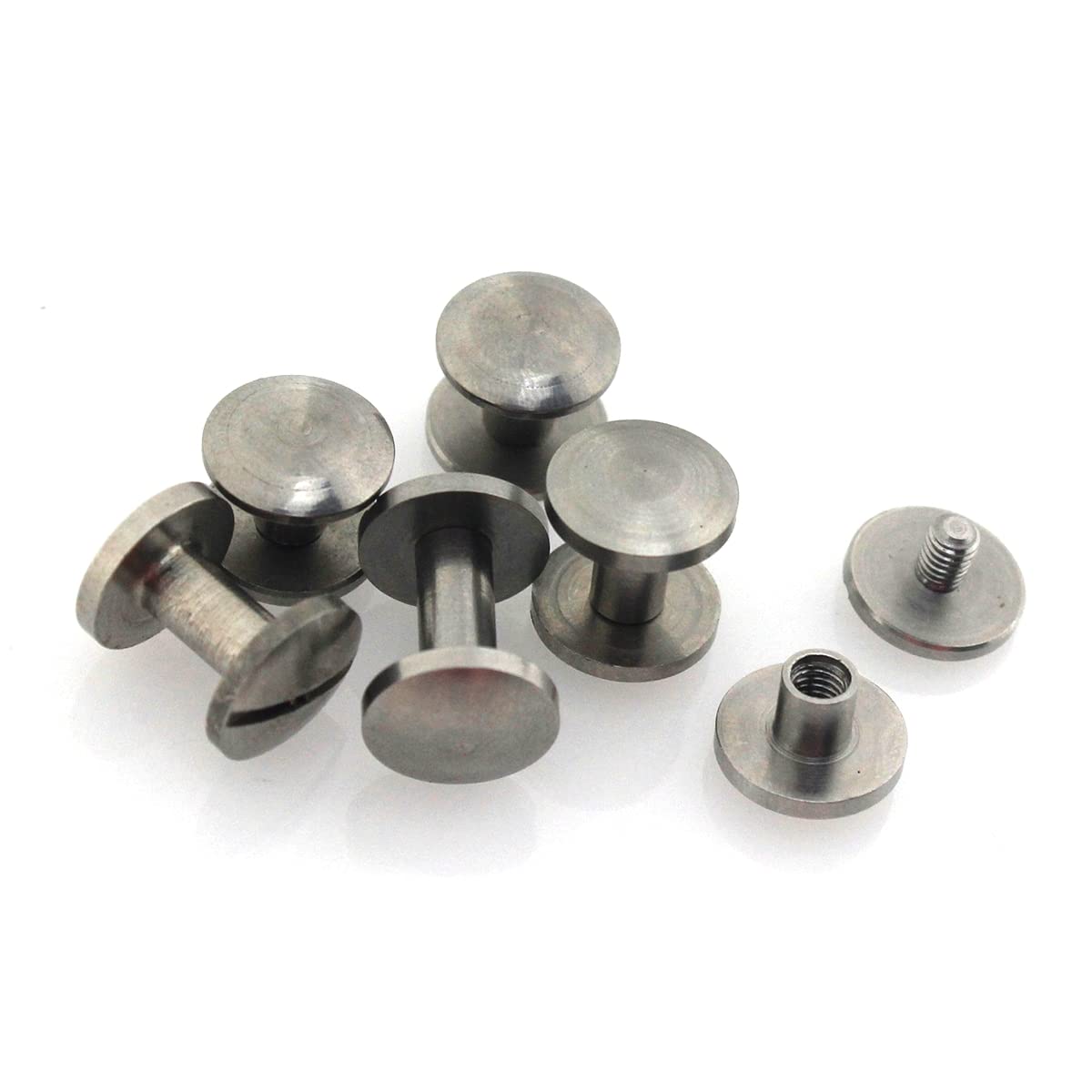 Pop Rivets Aluminum Blind Assortment20Pcs Stainless Steel Binding Screws Nail Stud for Photo Album Leather Craft Studs Belt Wallet Fasteners 10Mm Cap(B 10mm*4mm(l))
