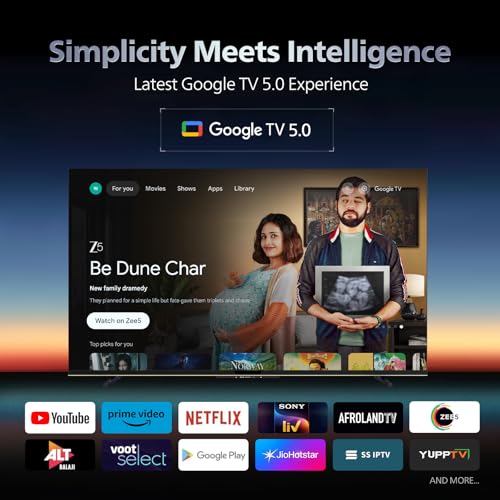 Image of Philips 138 cm (55 inches) 4K Ultra HD QLED Smart QD-Mini LED Google TV 55MLED610 /94