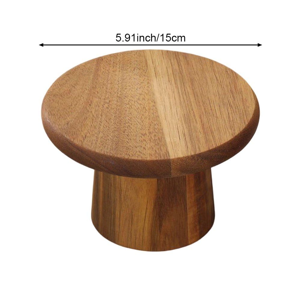 Drewniana patera na tort, wszechstronne zastosowanie, talerz drewniany, stojak deserowy, popołudniowa herbata, wysoka taca do serwowania, uchwyt na babeczki, ciasto, talerz stołowy (15 cm)