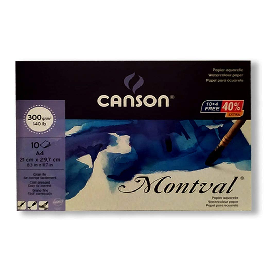 Canson Montval Watercolour 300 GSM Cold Pressed A4 Paper Sheets (White, 10+4 Sheets x Pack of 2) (CN400056434P2) (B096PPX9VM) Amazon Price History, Amazon Price Tracker