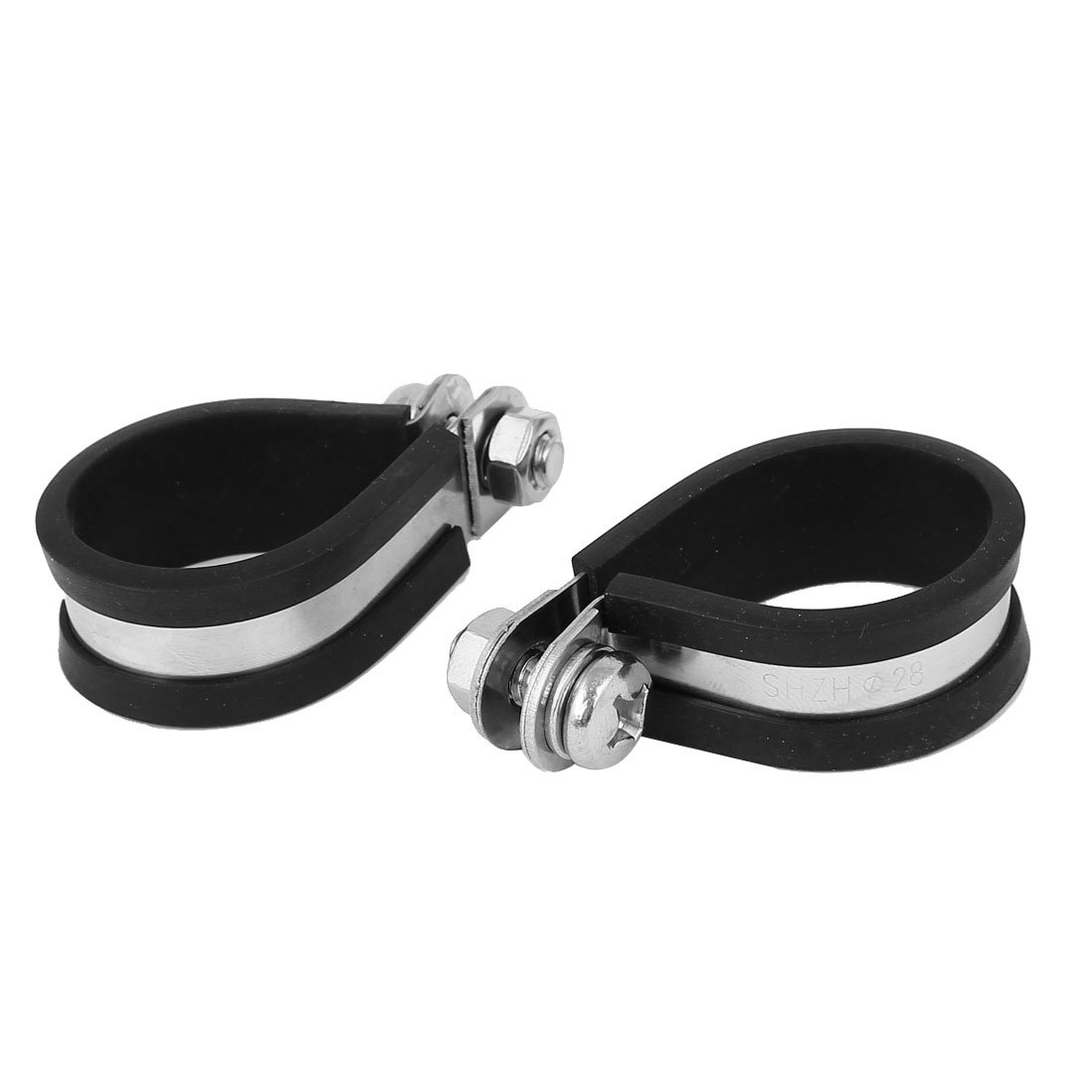 Aexit 5pcs 28mm Clamps P Clips EPDM Rubber Lined Mounting Bracket for Pipe Strap Clamps Tube Cable