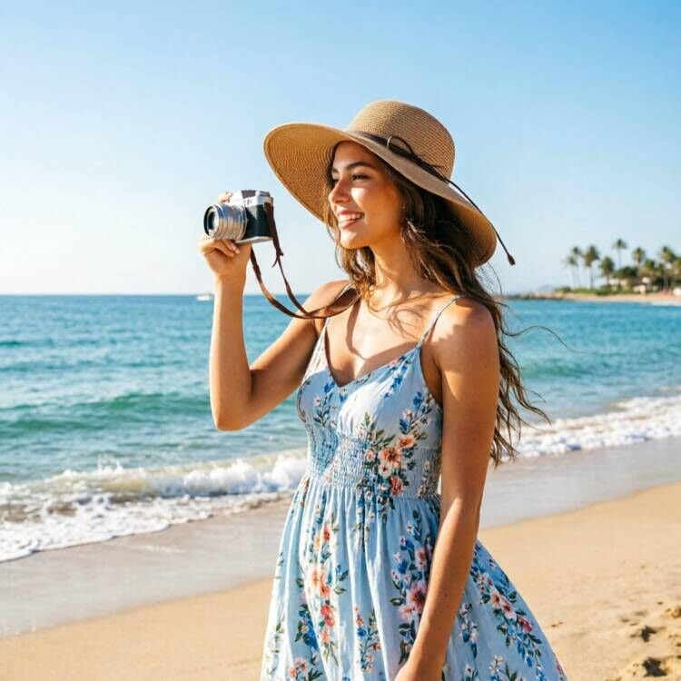 Sombrero de verano de paja grande con ala ancha para mujer miniatura 3
