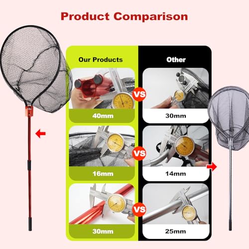 Smarkey Fish Landing Net with Extendable Aluminum Telescoping Handle, Large Fishing Net for Steelhead,Catfish, Bass, Salmon, Flyfish,Trout, Flagfish, Tuna Fishing net Extend to 82 Inches - HeavyDuty by Smarkey - Image 6
