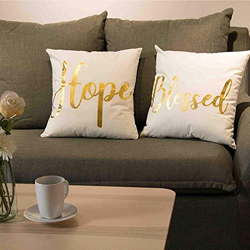 Juvale White Throw Pillow Covers, Blessed, Hope, Believe, And Faith (18 X 18 In, 4 Pack) #TOP3