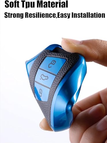 Miniatura 5 de HIBEYO Funda para llavero de automóvil de TPU con llavero para Volkswagen VW Atlas Golf Alltrack Jetta Passat Tiguan Arteon Funda para llave de