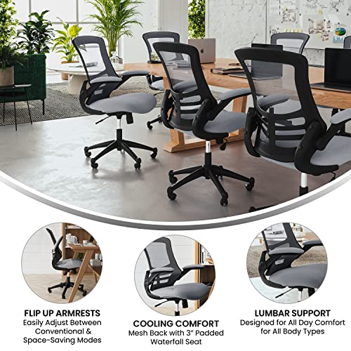 Image of Flash Furniture Kelista Office Chair, Ergonomic, Mid-Back, Dark Gray Mesh with Swivel
