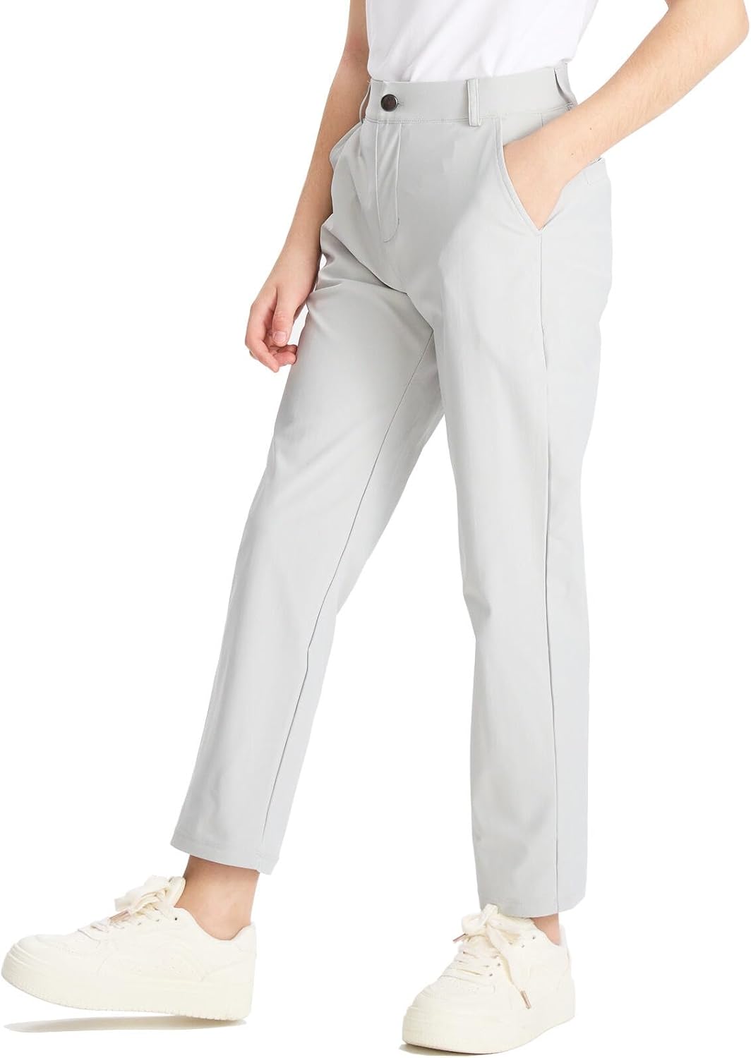 DEVOROPA Youth Boy's Golf Pants Quick Dry Athletic Chino Flat Front Pants Kids School Uniform Clothes