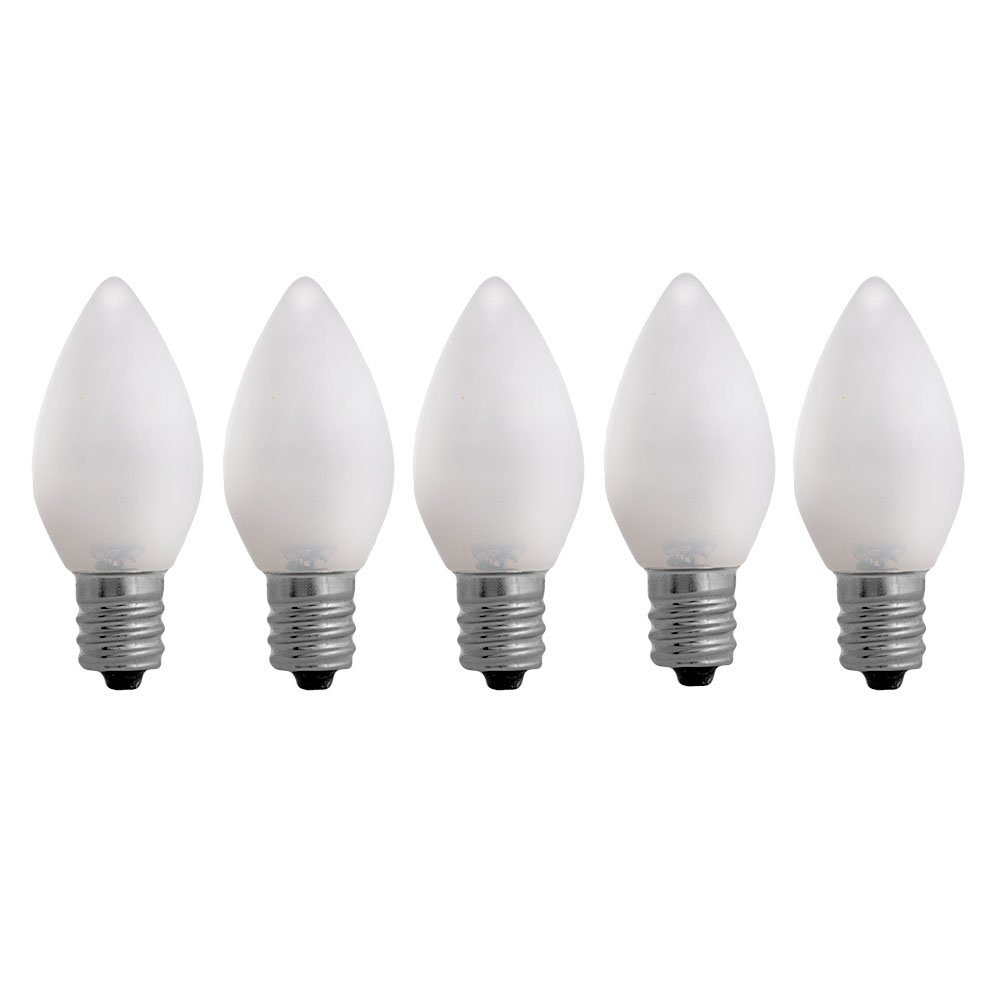 EZLS C7 Cool White Opaque SMD LED Bulbs - 5 Pack Smooth Lens Cool White Opaque