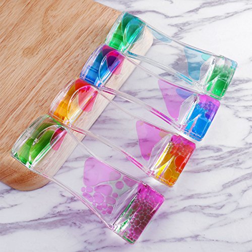 BESTOMZ 4pcs Water Motion Double Colors Liquid Bubble Timer ,Liquid Motion Bubbler for Sensory Play, Fidget Toy, Children Activity