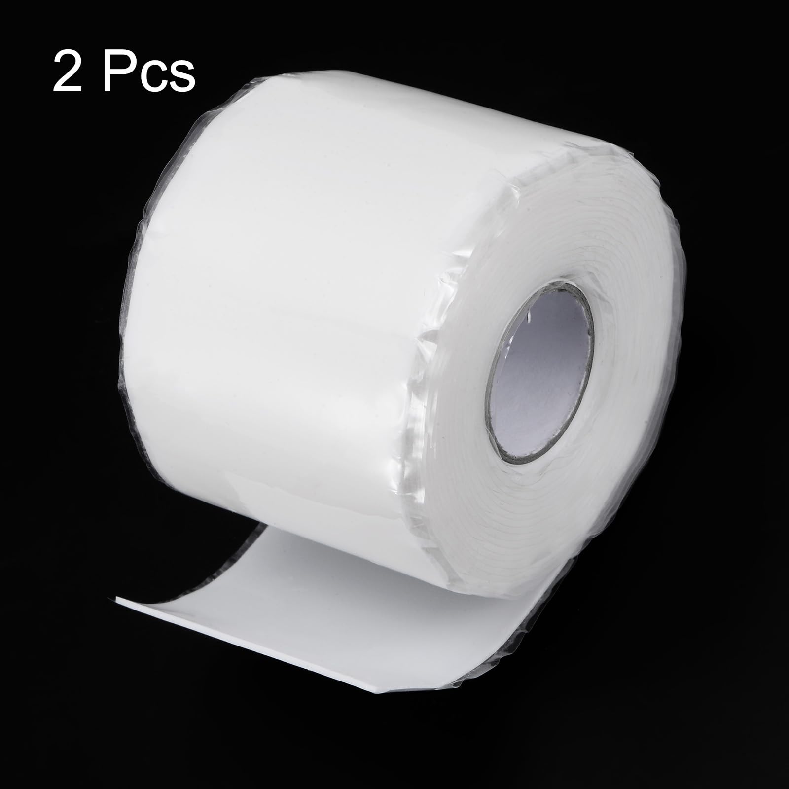 QUARKZMAN 2 Rollos de Cinta de Silicona Autoadhesiva 2" x 10' x 0.04" Cinta de Goma Impermeable para Agua Tuberías Sellado Mangueras Fugas Reparación Silicona Agarre Sellado Blanco