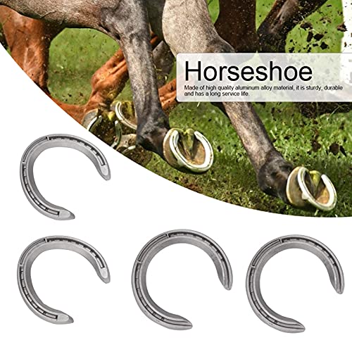 Image of Zerodis 4Pcs Aluminium Alloy Horseshoe Kit, Horse Shoe Horse Riding Tool Equipment Accessories Sports Horseshoes for Horse Racing Horse Shoes Sets (Type 6)