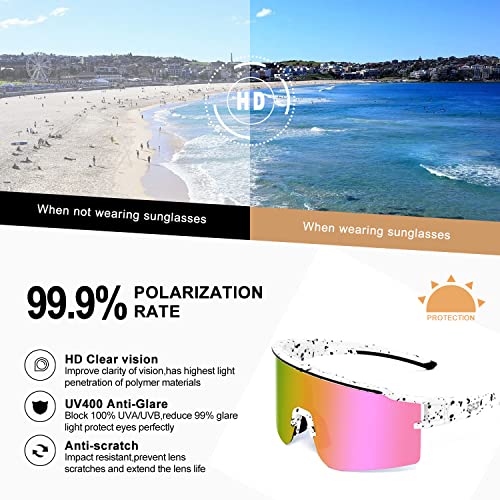 Fmy Polarized Sports Sunglasses For Men Women With 3 Interchangeable Lenses,Uv Protection Mtb Baseball Cycling Glasses #TOP4