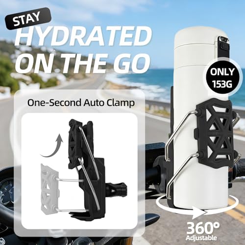 Image of Bike Cup Holder, Motorcycle Water Bottle Holder 360 Rotation Adjust Bicycle Handlebar Water Bottle Cages, Drink Holder for Bicycle, Motorcycle, ATV