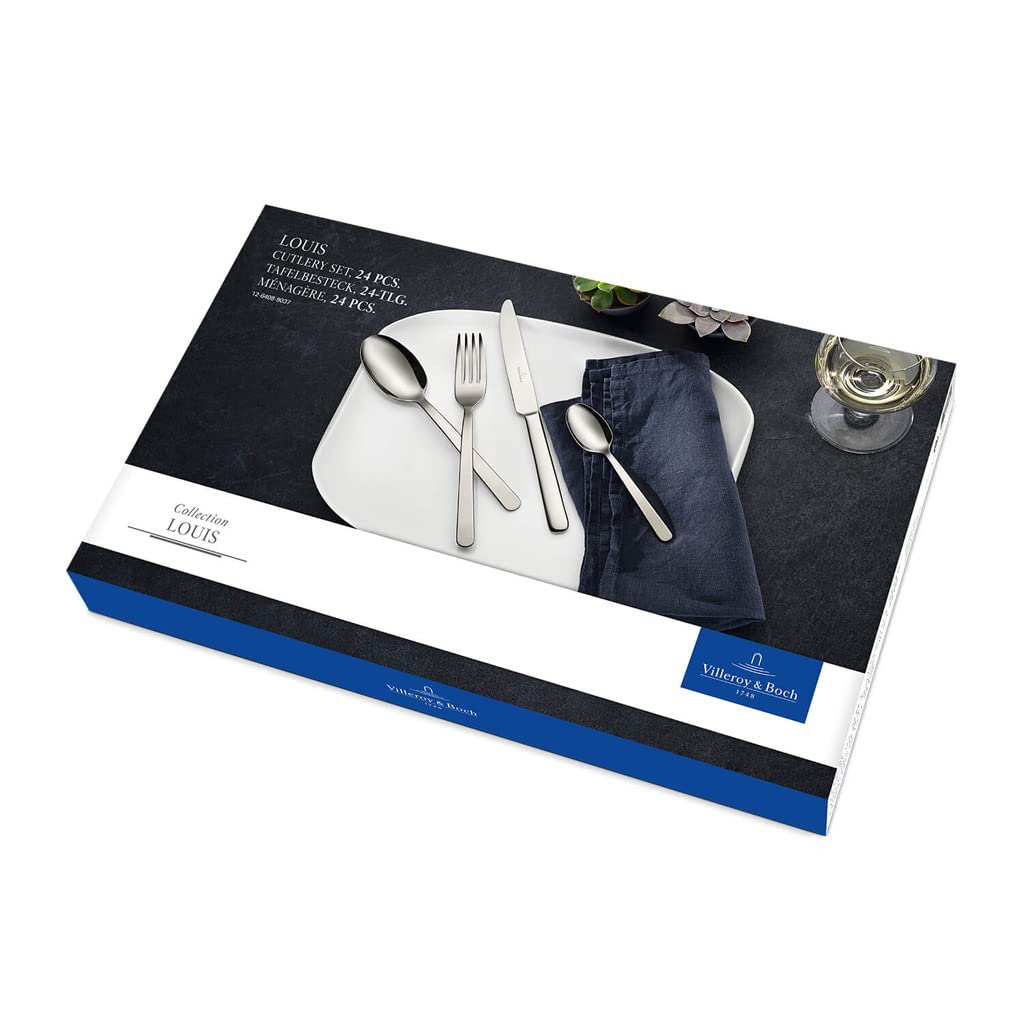 Villeroy & Boch Louis Couverts de table pour 6 personnes, 24 pièces, Acier inoxydable