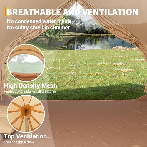 Carpa Bell Canvas beige 4 personas 4 estaciones 3 m miniatura 5