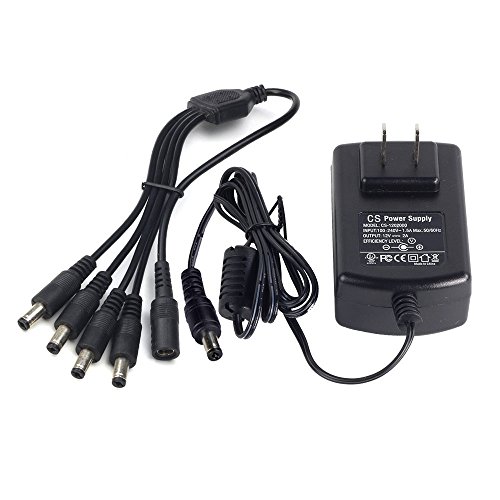 ZOSI 12V 2A 100V-240V US AC to DC Power Supply Adapter & 4-Way