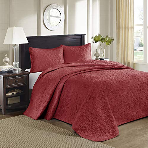image for Madison Park Quebec Reversible Quilt Set Damask Design, Double Sided S