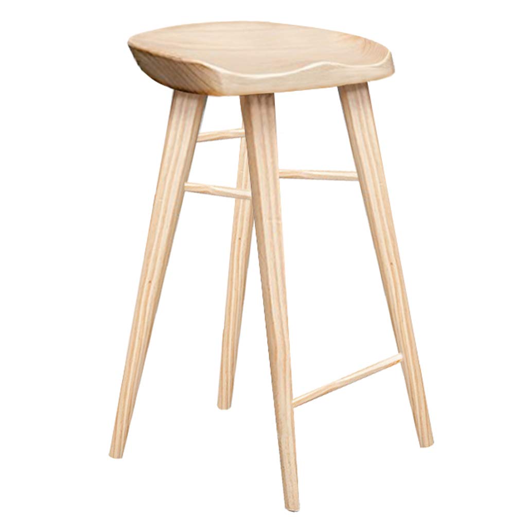 Sillas de Bar Reposapiés Taburetes Altos de Madera Maciza, Cocina en casa, Desayuno, Taburete, Barra, cafetería, cafetería, Taburete (Altura de Asiento: 55/65/75 cm)