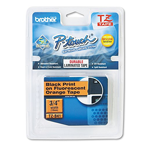 Brother TZEB41 cassette de marquage orange 18mm pour étiqueteuse P-touch