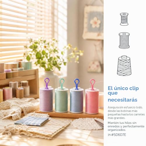 Miniatura 7 de Clips Bobina Plástico, 20 Pinzas De Bobina, Coser Abrazaderas Bobinas Hilo, Para Bobinas De Hilo Organizador Fije El Hilo De La Canilla Alicates De Lata Alicates Bobinas Alambre