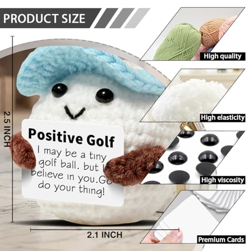 image for VKYN Positive Crochet Doll Golf Gifts for Men Dad Fathers Coach Mini C