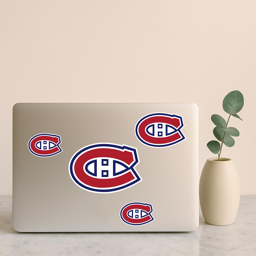 Montreal Hockey Stickers, 24-Pack, 3 Sizes (12.7 cm/8.9 cm/6 cm), Holographic Waterproof PVC, Laptop Locker Notebook Décor – Autocollants Canadiens de Montréal — view 2