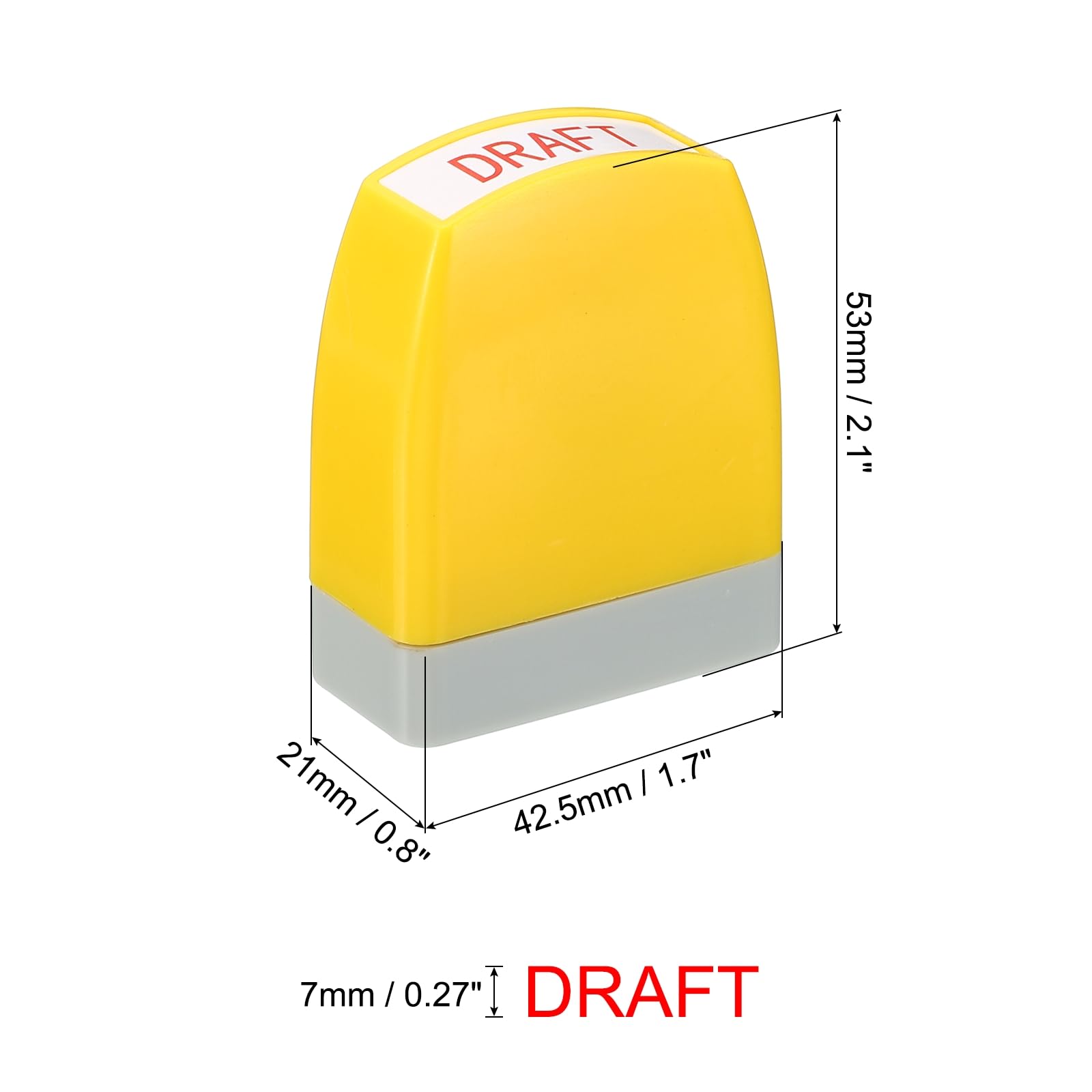 PATIKIL Draft Notice Stamp Self Inking, Red Ink Office Stamps Pre Inked Message Stamp Refillable Business Stamp, Yellow - Image 2