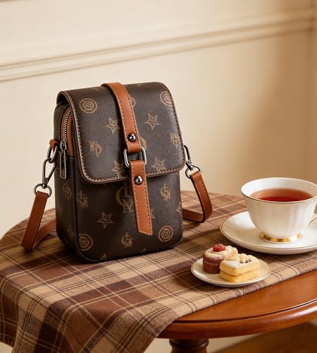 Image of myfriday Vintage Crossbody Phone Bag for Women, Small PU Leather Shoulder Purse and Handbag