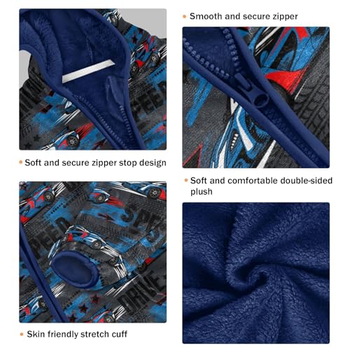 Boys' Fleece Hoody Jacket Zip Up Coat Warm Fall Winter Plush Jacket Sport Cars Long Sleeve Outerwear3