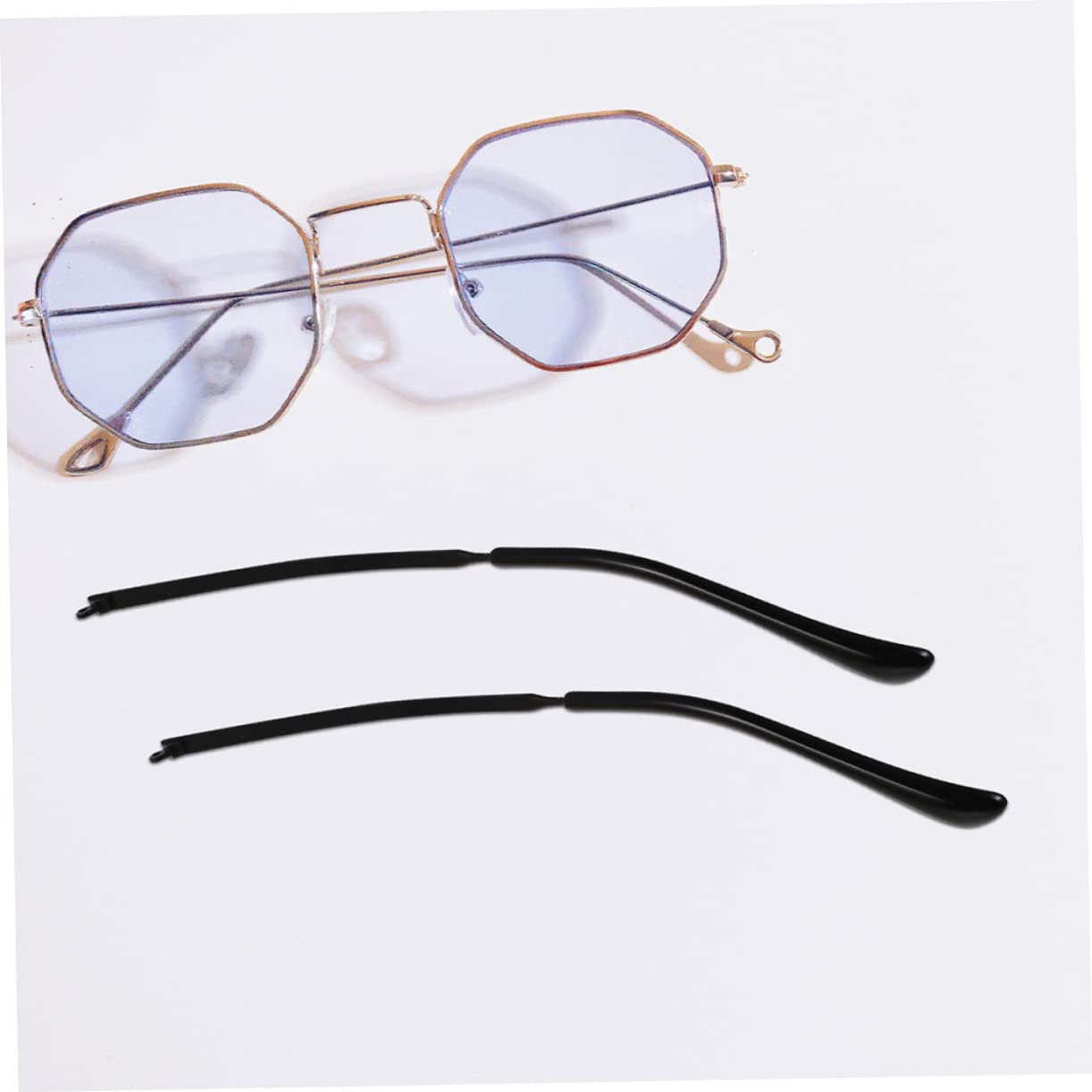 Baluue 8 Paires Jambes De Lunettes Kit De Réparation De Lunettes Bras De Remplacement des Pattes De Coussinets Minces des Tampon Fin Hommes Et Femmes Métal