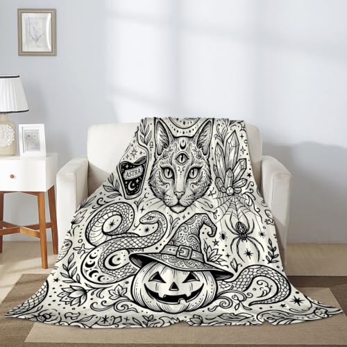 Couverture chat d'Halloween pour frissonner de douceur au bureau